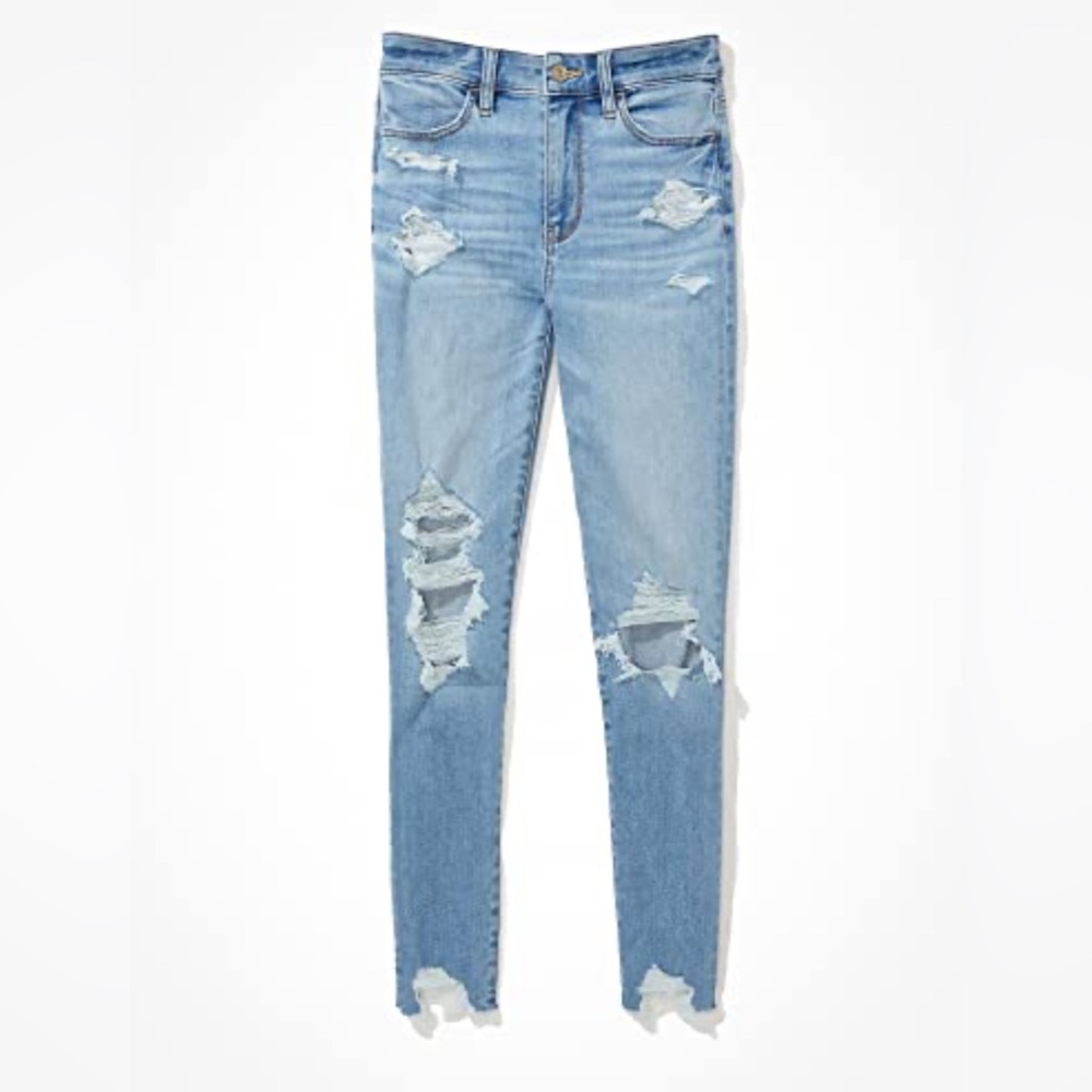 NWOT American Eagle Outfitters Next Level Stretch Distressed Hi-Rise Jegging